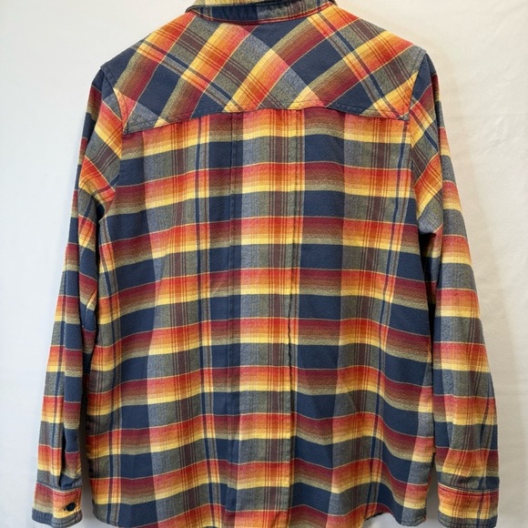 Burton Vibrant Gorpcore grunge Plaid Flannel Button-Down Shirt Size Large - Picture 2 of 10